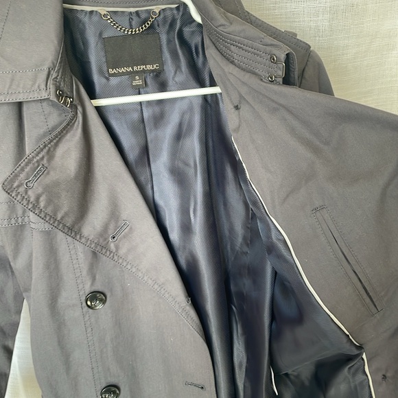 Banana Republic Slate Blue Trench Coat - Picture 2 of 10